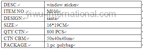 M010 santa christmas window sticker details