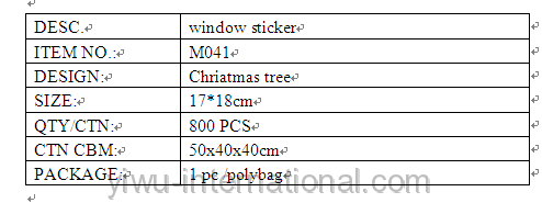 M041 xmas tree sticker details