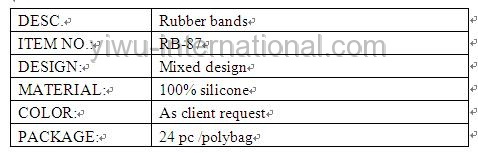 mixed shape rubber bands info.